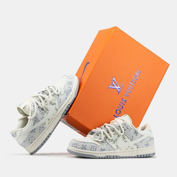 Nike SB Dunk Low x Louis Vuitton White Grey ALL19470 фото
