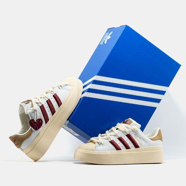 Adidas Superstar Bonega White Red Platform ALL13184 фото