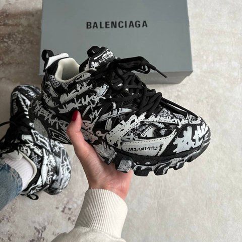 Balenciaga Track Graffiti Black White ALL21355 фото