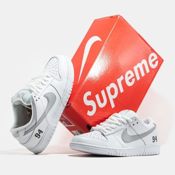Nike SB Dunk Low x Supreme White Grey ALL23767 фото